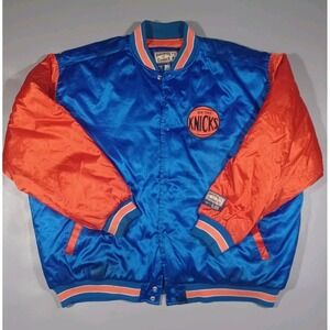 New York Knicks Jacket Mens‎ XXL Blue Orange Quilted G-III Hardwood Classics